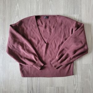 Dynamite Brown V-Neck Sweater Neutral Fall Fashion Size Medium
